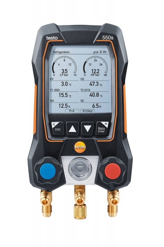 Testo 550s základný set - Inteligentný digitálny servisný prístroj dvojcestný blok ventilov